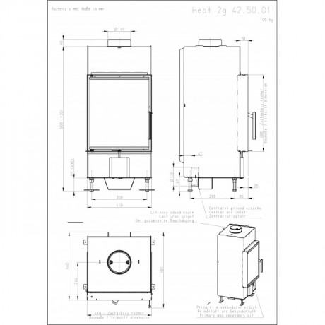 Каминная топка ROMOTOP HEAT 2G 42.50.01, AKUM