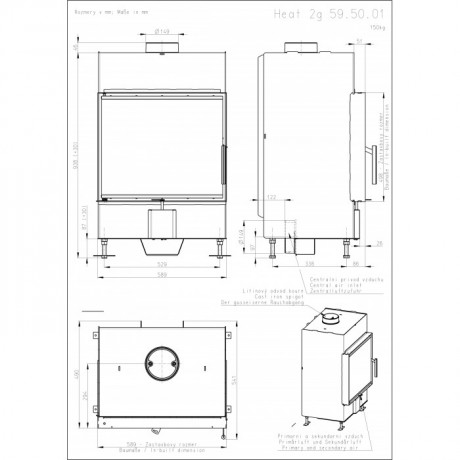 Каминная топка ROMOTOP HEAT 2G 59.50.01, AKUM