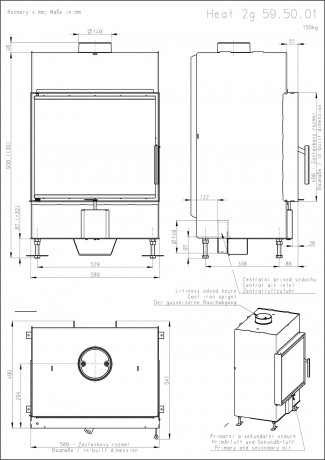Каминная топка ROMOTOP HEAT 2G 80.50.01, AKUM