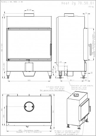 Каминная топка ROMOTOP HEAT Т 2G 70.50.01 (DF DOUBLE FACE)