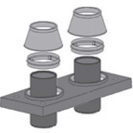 Верхний комплект под изоляцию 5 см двухходовой с вентиляционным каналом Schiedel UNI