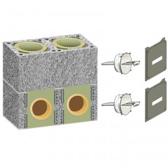 Комплект с двумя шиберами для двухходового дымохода без вентиляции Schiedel UNI