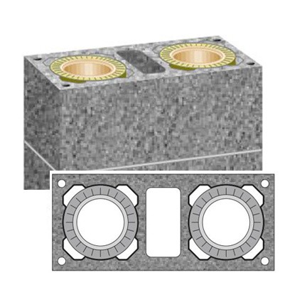 Комплект 4 пм для двухходового дымохода с вентканалом Schiedel UNI