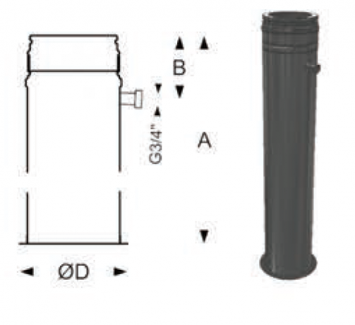 Напольный элемент SCHIEDEL с отводом конденсата (1000 мм)