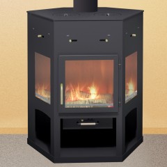 Печь-камин МЕТА Енисей с плитой